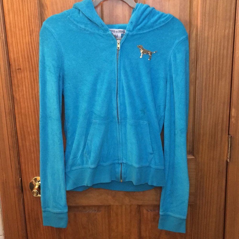 PINK Terry cloth zip up